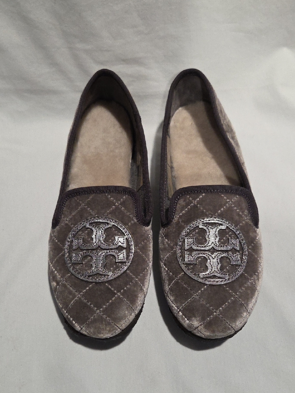 Tory Burch Billy Quilted Velvet Slippers